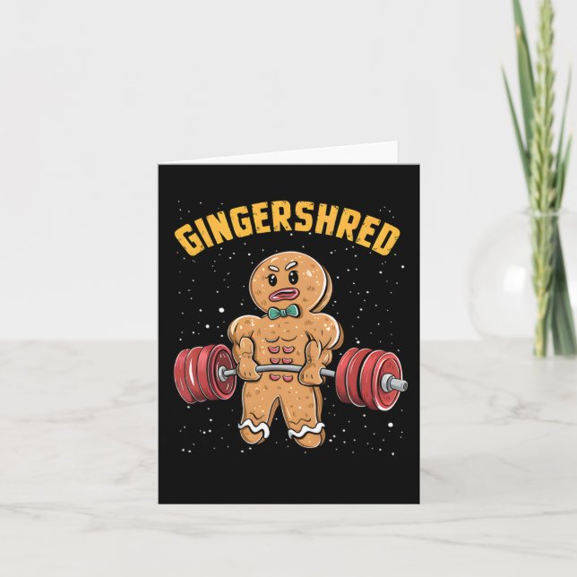 Gingershred Funny Pepparkaksgubbe Gym Bodybuilding Kort (Framsida)