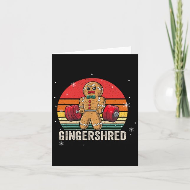 Gingershred Funny Pepparkaksgubbe Gym Bodybuilding Kort (Framsida)