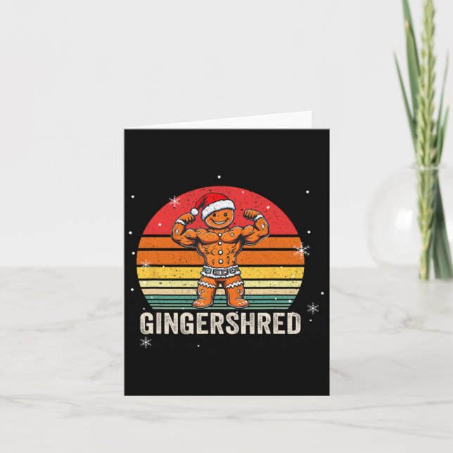 Gingershred Funny Pepparkaksgubbe Gym Bodybuilding Kort (Framsida)