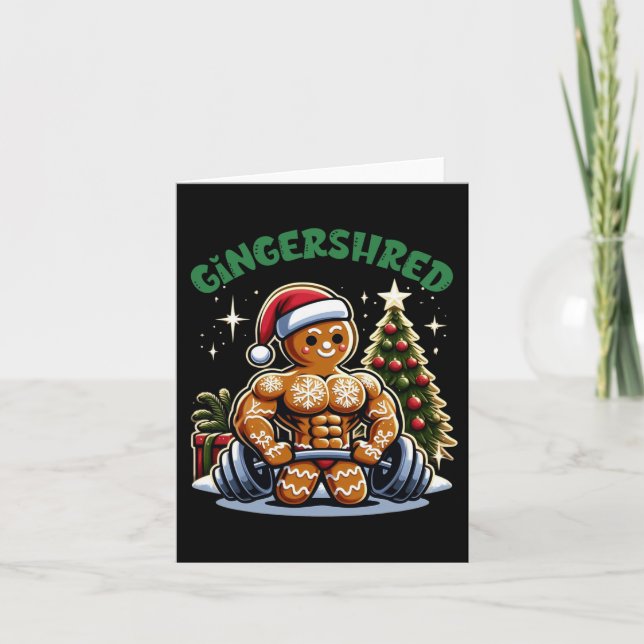 Gingershred Funny Pepparkaksgubbe Gym Bodybuilding Kort (Framsida)