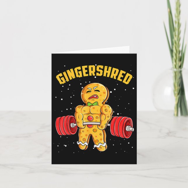 Gingershred Funny Pepparkaksgubbe Gym Bodybuilding Kort (Framsida)