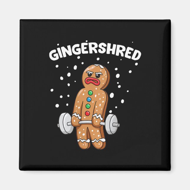 Gingershred Funny Pepparkaksgubbe Gym Bodybuilding Magnet (Framsidan)