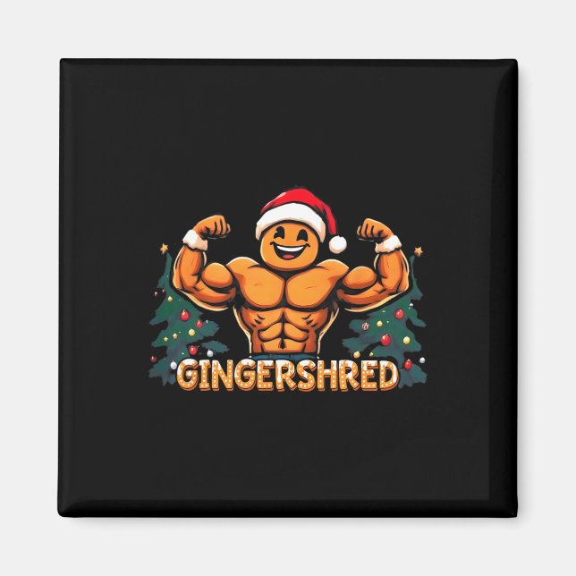 Gingershred Funny Pepparkaksgubbe Gym Bodybuilding Magnet (Framsidan)