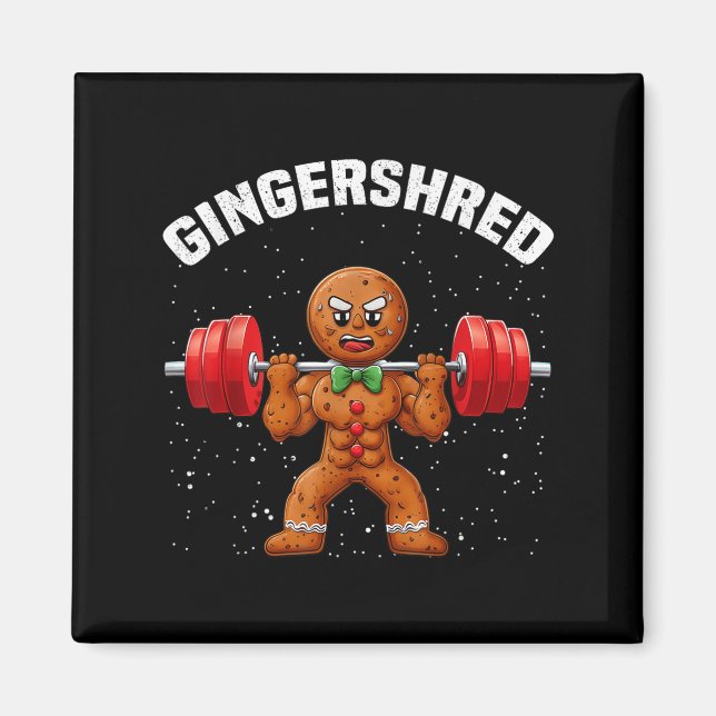 Gingershred Funny Pepparkaksgubbe Gym Bodybuilding Magnet (Framsidan)