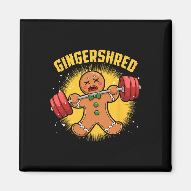 Gingershred Funny Pepparkaksgubbe Gym Bodybuilding Magnet (Framsidan)