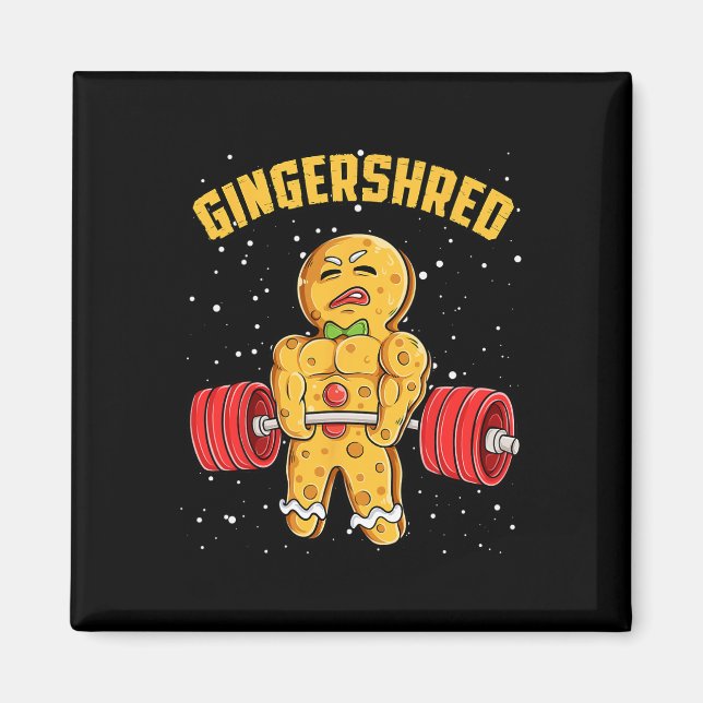 Gingershred Funny Pepparkaksgubbe Gym Bodybuilding Magnet (Framsidan)