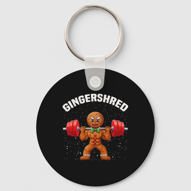 Gingershred Funny Pepparkaksgubbe Gym Bodybuilding Nyckelring (Framsida)