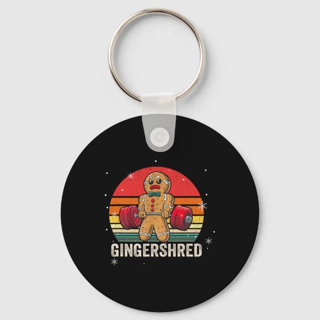 Gingershred Funny Pepparkaksgubbe Gym Bodybuilding Nyckelring (Framsida)