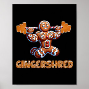 Gingershred Funny Pepparkaksgubbe Gym Bodybuilding Poster