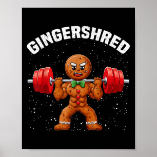 Gingershred Funny Pepparkaksgubbe Gym Bodybuilding Poster
