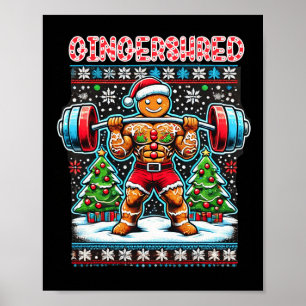 Gingershred Funny Pepparkaksgubbe Gym Bodybuilding Poster
