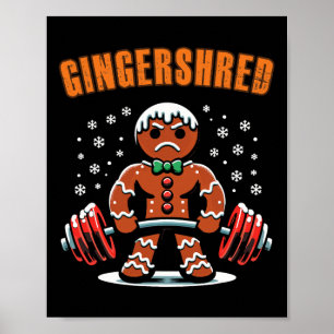Gingershred Funny Pepparkaksgubbe Gym Bodybuilding Poster