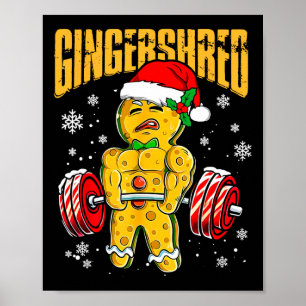 Gingershred Funny Pepparkaksgubbe Gym Bodybuilding Poster