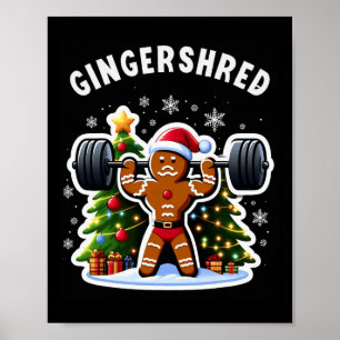 Gingershred Funny Pepparkaksgubbe Gym Bodybuilding Poster