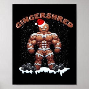Gingershred Funny Pepparkaksgubbe Gym Bodybuilding Poster