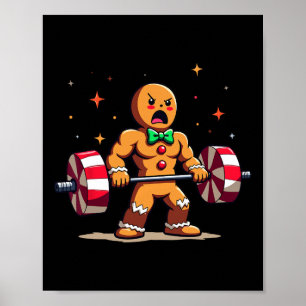 Gingershred Funny Pepparkaksgubbe Gym Bodybuilding Poster