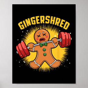 Gingershred Funny Pepparkaksgubbe Gym Bodybuilding Poster