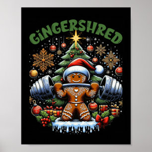 Gingershred Funny Pepparkaksgubbe Gym Bodybuilding Poster