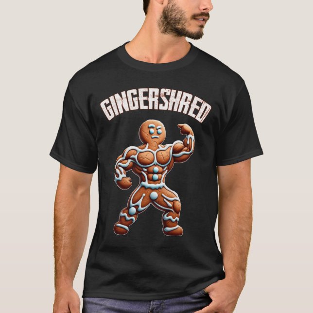 Gingershred Funny Pepparkaksgubbe Gym Bodybuilding T Shirt (Framsida)