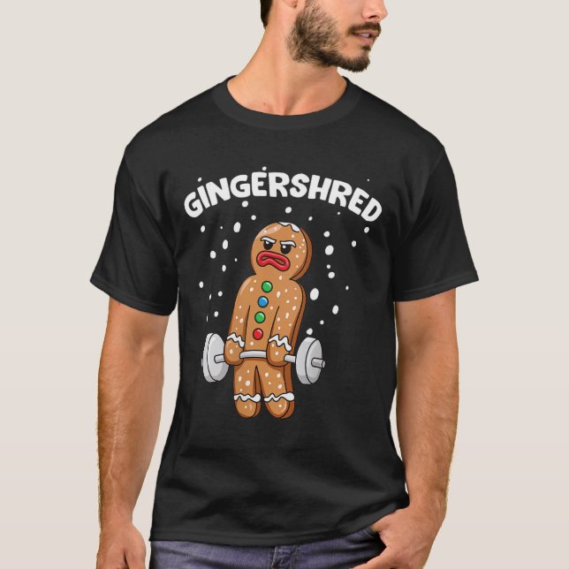 Gingershred Funny Pepparkaksgubbe Gym Bodybuilding T Shirt (Framsida)