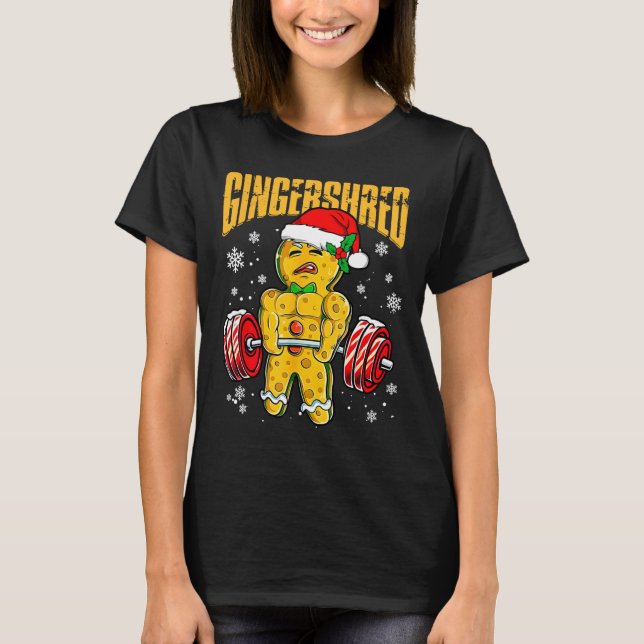 Gingershred Funny Pepparkaksgubbe Gym Bodybuilding T Shirt (Framsida)