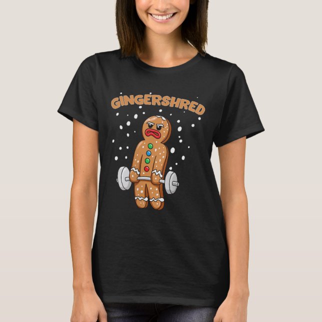 Gingershred Funny Pepparkaksgubbe Gym Bodybuilding T Shirt (Framsida)