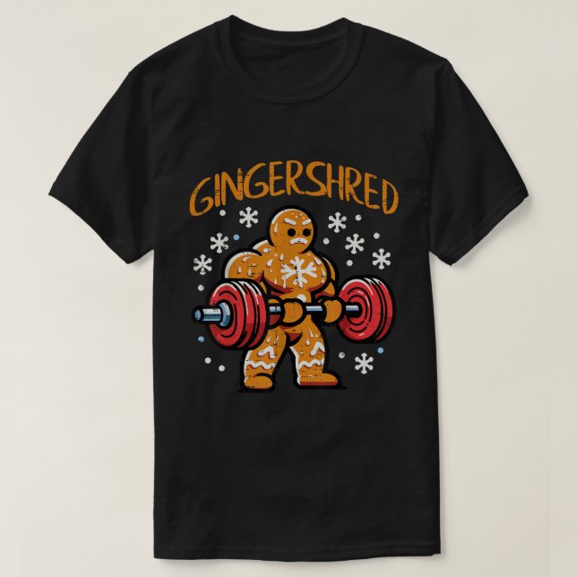 Gingershred Gingerbread Christmas Gym Art T Shirt (Design framsida)