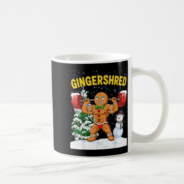 Gingershred Gingerbread Man Bodybuilding Christmas Kaffemugg (Höger)