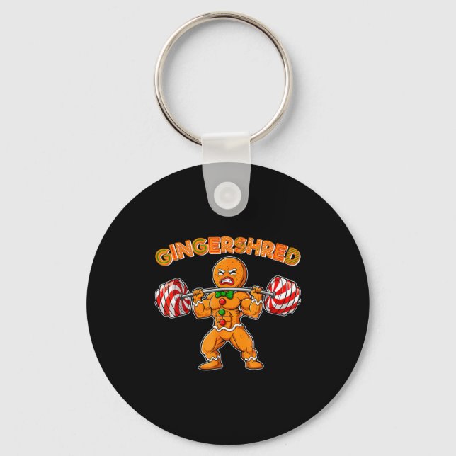Gingershred Gingerbread Workout Pjs Christmas Xmas Nyckelring (Framsida)