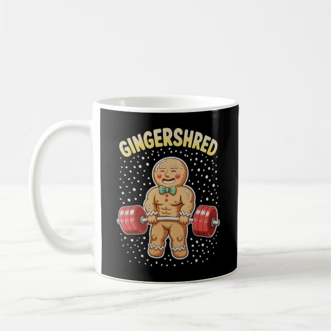 Gingershred jul Gingerbröd Gym Bodybuilding Kaffemugg (Vänster)