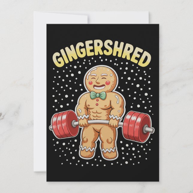 Gingershred jul pepparkaksgym Kroppsträning Julkort (Framsida)