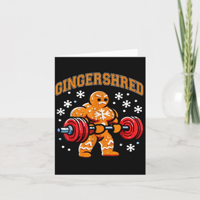 Gingershred Rolig Gingerbread Man Gym Kroppsbyggan Kort (Framsida)