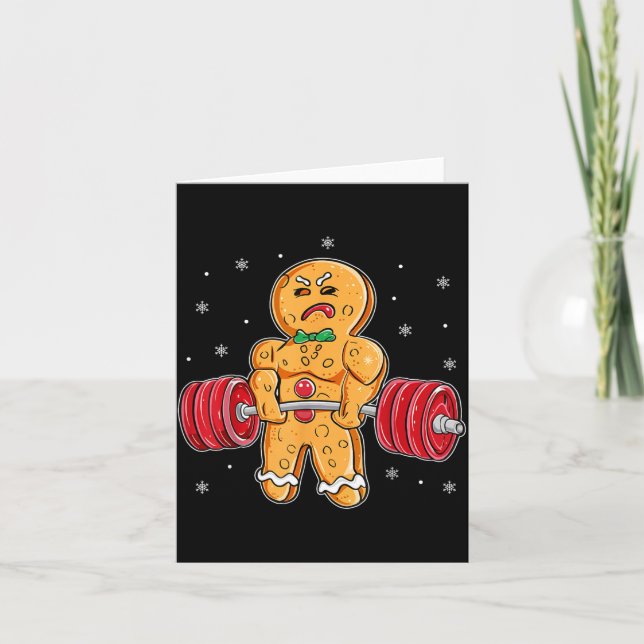 Gingershred Roligt Gingerbread Man Gym Bodybuildin Kort (Framsida)