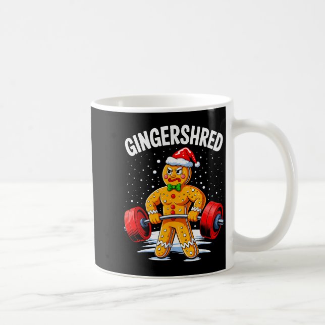 Gingershred Roligt Gingerbread Man Gym Kroppsbygga Kaffemugg (Höger)