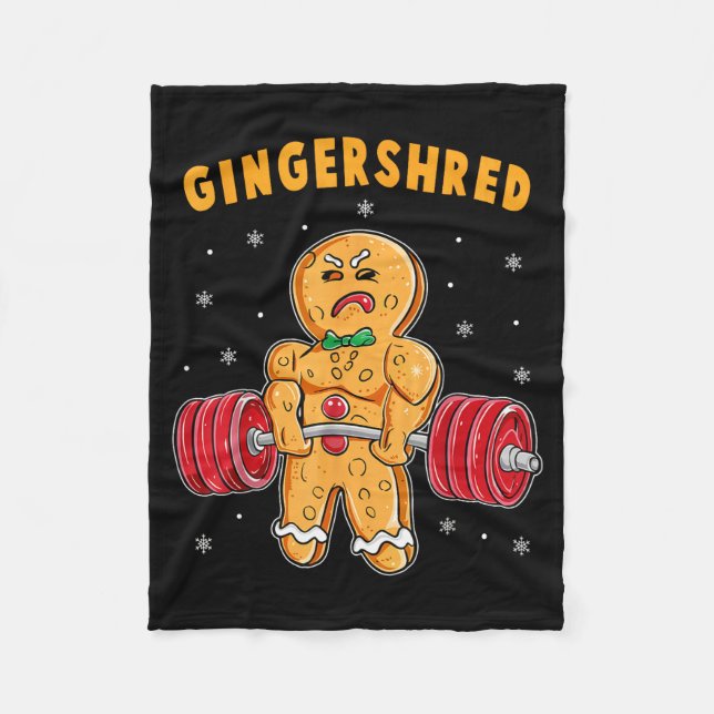 Gingershred Roligt Gingerbread Man Gym Kroppsträni Fleecefilt (Framsidan)