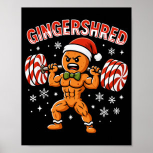 Gingershred Roligt Gingerbread Man Gym Kroppsträni Poster