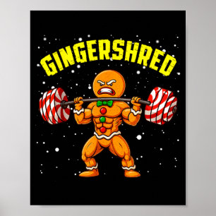 Gingershred Roligt Gingerbread Man Gym Kroppsträni Poster