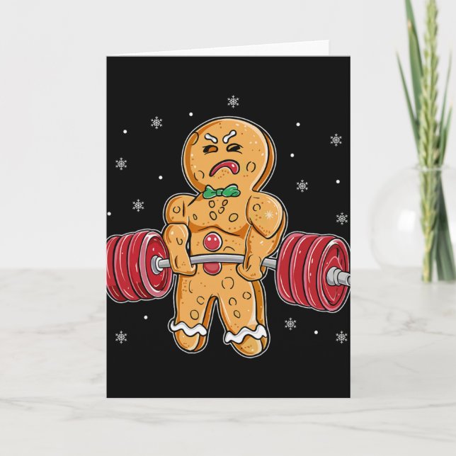 Gingershred Roligt Gingerbread Man Gym Träning Kort (Framsida)