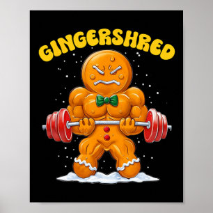 Gingershred Roligt Gingerbread Man Gym Träning Poster