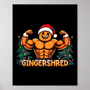 Gingershred Roligt Gingerbread Man Gym Träning Poster