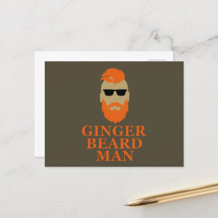 Gingerskäggsmannen rolig skäggig helg vykort
