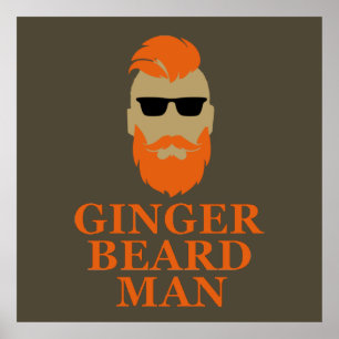 Gingerskäggsmannen rolig skäggig poster