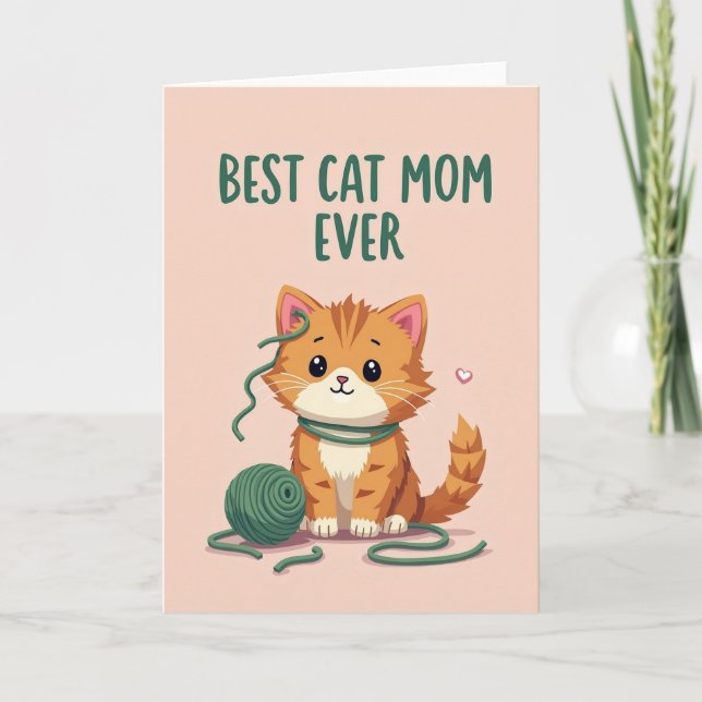 Gingert Katt Bästa Kattmamma Någonsin Kort (Framsida)