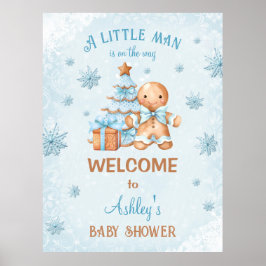 Gingertea Boy Blue jul Baby Shower Digital Poster