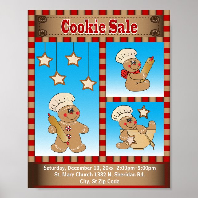 Gingertea Cookie Bake Sale Announement Poster (Framsidan)