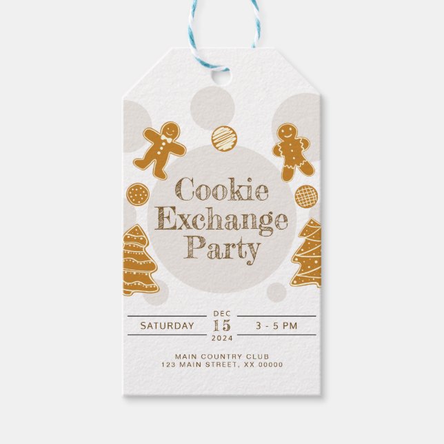 Gingertea Cookie Exchange Party Presentetikett (Framsidan)
