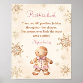 Gingertea Girl Baby Shower Nappar Hunt Game Poster