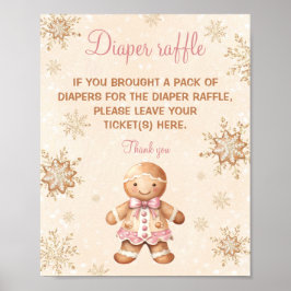 Gingertea Girl Baby Shower Raffle-skylt Poster