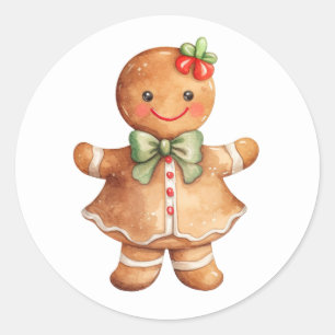 Gingertea Girl-julklapp Runt Klistermärke