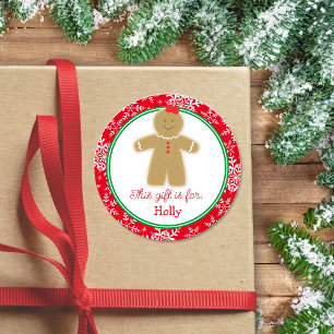 Gingertea Girl Kids Gift Märkre julklapp Runt Klistermärke
